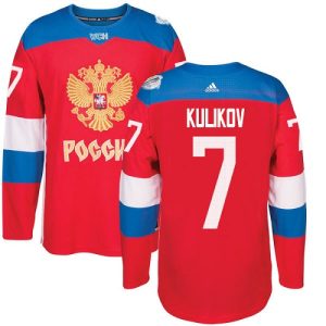 Herren Team Russland #7 Dmitri Kulikov Authentic Rot Auswärts 2016 World Cup